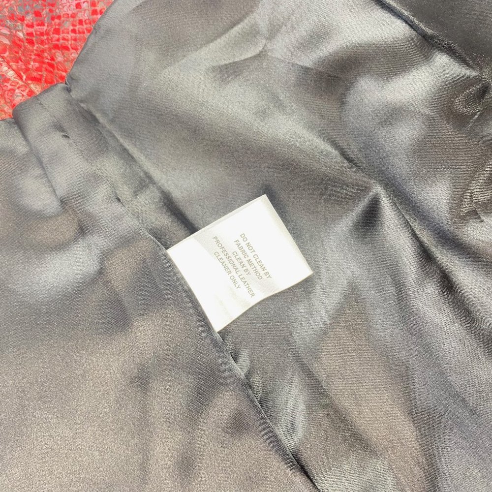 NWT L'ACADEMIE Serpent Reptile Leather Skirt Womens Size Small Lined - Picture 8 of 9